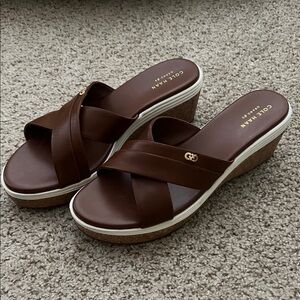 Cole Haan Women's Brown Wedge Sandals